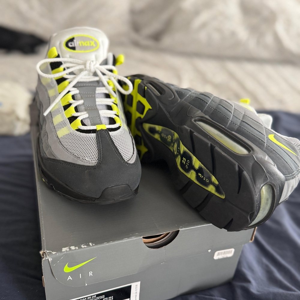 Nike Air Max Sneakers in Gray and Neon Yellow